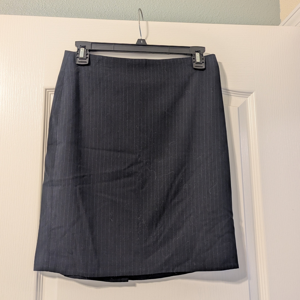 Classic Black Pinstripe Skirt